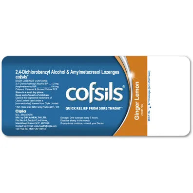 COFSILS GINGER LEMON FLAVOUR , 10  LOZENGES