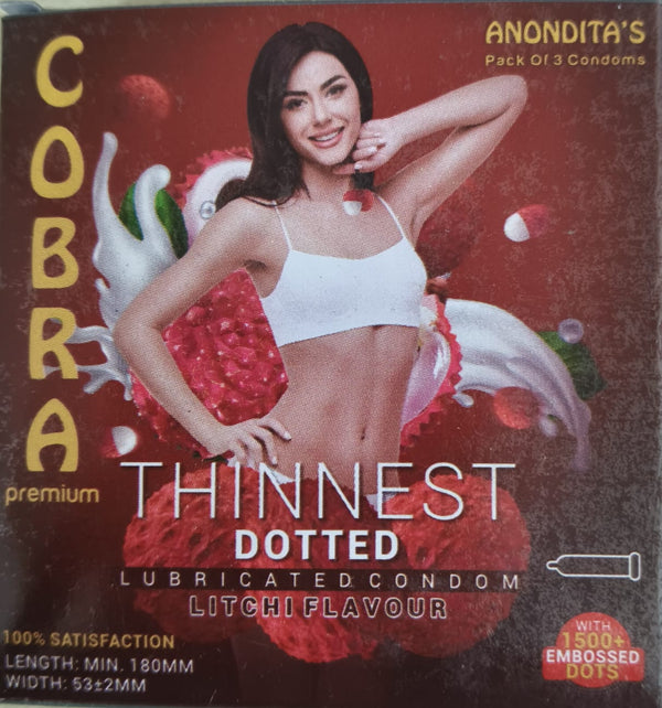 COBRA Dotted Condom| Litchi Flavour