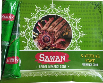 Sawan Bridal Mehandi Cone | Natural Fast Mehandi Cone (Pack of 12 Pcs)