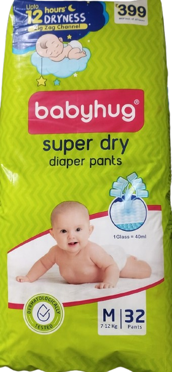 Babyhug Super Dry Diaper Pants – Size M (Pack of 32)