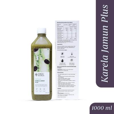 Forest Secrets Cold Pressed Karela Jamun Plus Juice | Helps Control Blood Sugar Level - 1000 ML  (1000 ml)