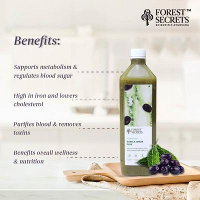 Forest Secrets Cold Pressed Karela Jamun Plus Juice | Helps Control Blood Sugar Level - 1000 ML  (1000 ml)