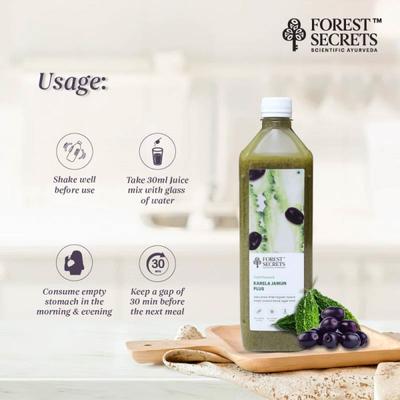 Forest Secrets Cold Pressed Karela Jamun Plus Juice | Helps Control Blood Sugar Level - 1000 ML  (1000 ml)