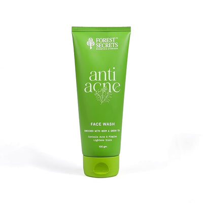 Forest Secrets Anti-Pimple Face Wash | Neem & Green Tea | Controls Acne & Pimples | Lightens Acne Scars | 100Gm